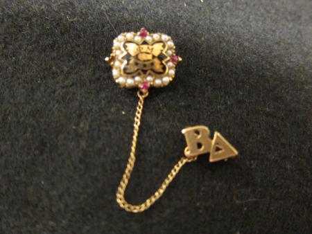 Phi Mu sorority pin, c.1934