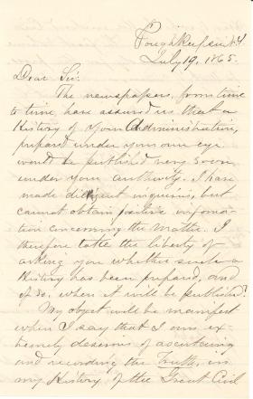 Letter from Benson Lossing to James Buchanan