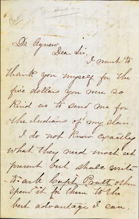 Letter from Amy A. Carothers to Cornelius R. Agnew