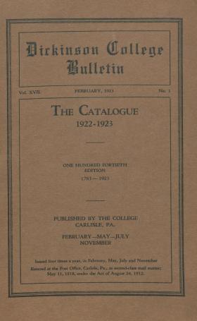 Catalogue of Dickinson College, Annual Session, 1922-23