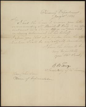 Letter from Roger B. Taney to John Carr