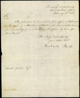 Letter from Richard Rush to David Gelston