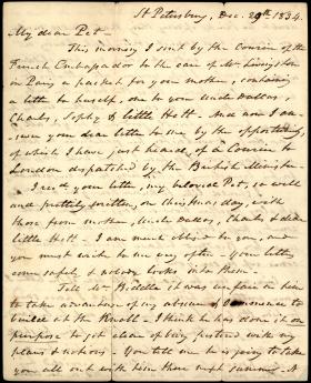 Letter from William Wilkins to "Pet" Wilkins