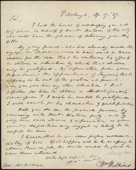 Letter from William Wilkins to Mahlon Dickerson