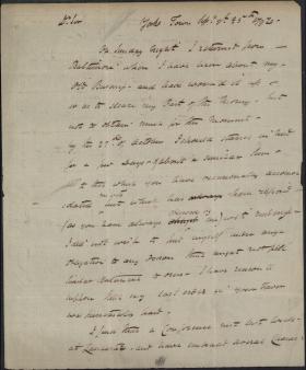 Letter from Thomas Hartley to William Irvine Letter from Thomas Hartley to William Irvine