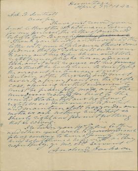 Letter from Andrew Jackson to J. Southall