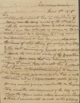 Letter from Zachary Taylor to Daniel Parker