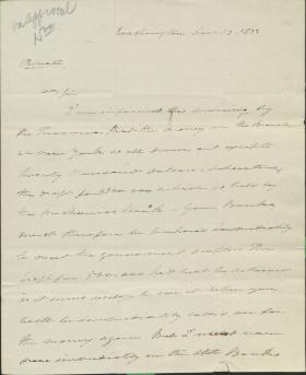 Letter from Roger B. Taney to George Newbold