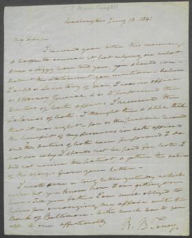 Letter from Roger B. Taney to J. Mason Campbell