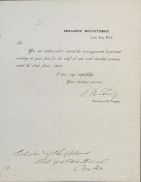 Letter from Roger B. Taney to William Ellis