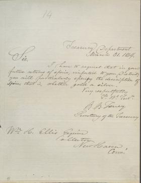 Letter from Roger B. Taney to William Ellis