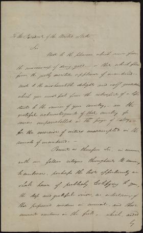 Address to George Washington by Charles Hall (Draft)