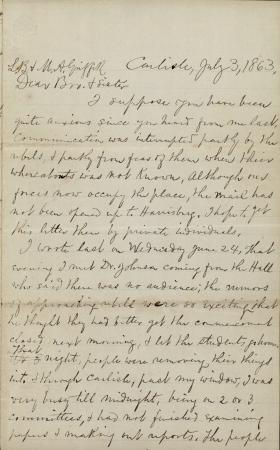 Letter from Thomas M. Griffith to His Siblings