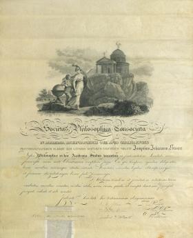 Union Philosophical Society Diploma - Joseph Stuart