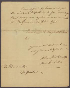 Letter from John Dickinson to Speaker of the Pennsylvania General Assembly