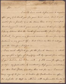 Letters from Wilhelmina Nisbet to Charles Nisbet