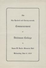 1910 Commencement Program