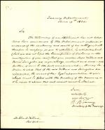 Letter from Roger B. Taney to John Willard