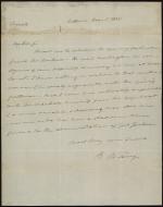 Letter from Roger B. Taney to Unknown Recipient