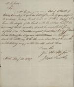 Letter from Joseph Priestley Jr. to Nicholas LeFevre