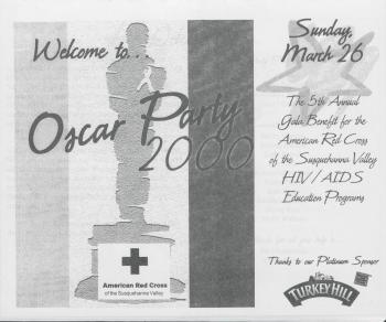 Oscar Party Fundraiser 2000 Program - March 26, 2000