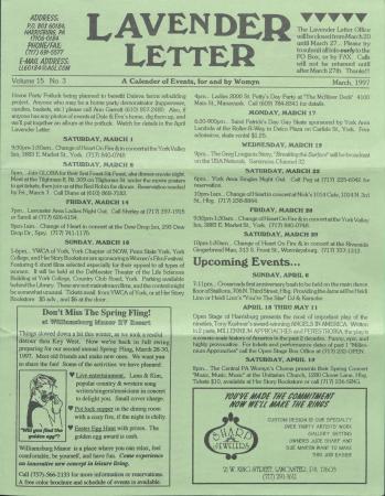 Lavender Letter (Harrisburg, PA) - March 1997