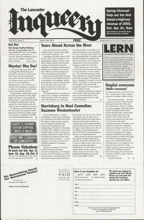 The Lancaster Inqueery (Lancaster, PA) - March/April 2001