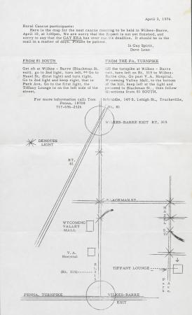 PA Rural Gay Caucus Meeting Notice - April 3, 1976