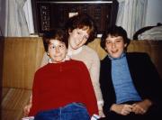 Three friends pose for the camera, c.1983