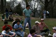 Students hang out on the grass, c.1983