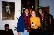 Posing with a Christmas tree, c.1994