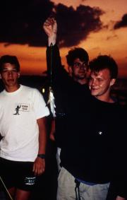 Students show off fish, c.1994