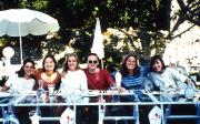 Students enjoy lunch outside, c.1996