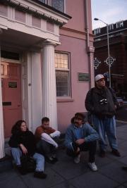 Three students and Professor Wronski in Norwich, 1995