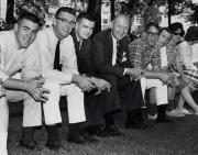 President Rubendall with students, 1963