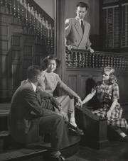 International students on steps, c1950 