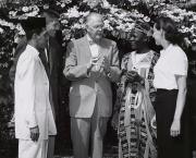 President Edel with International students, 1958