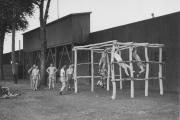 Obstacle course on Biddle Field, 1944