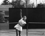 Volleying a serve, c.1985