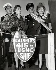 Launch of S.S. Dickinson Victory, 1945