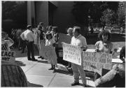 Protest against Edwin Meese, 1985