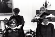Students prepare for Commencement, 1991