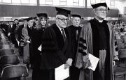 President Rubendall and Priscilla Laws at Convocation, 1973