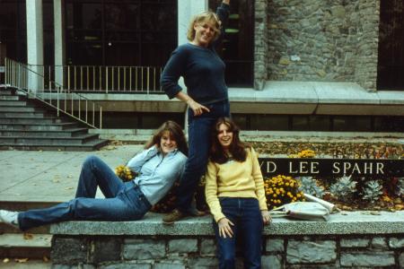 Outside the Spahr library, c.1984