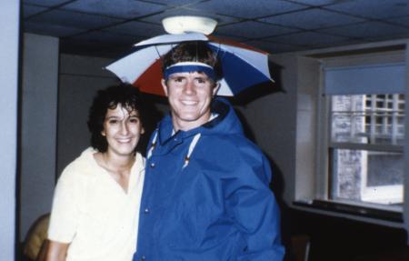 Friends dressed for rain, c.1987