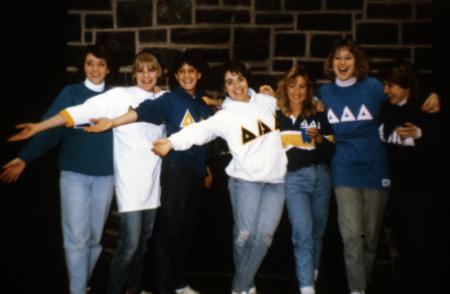 Friends pose for a photo, c.1987