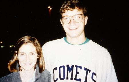 Two friends take a picture, c.1995