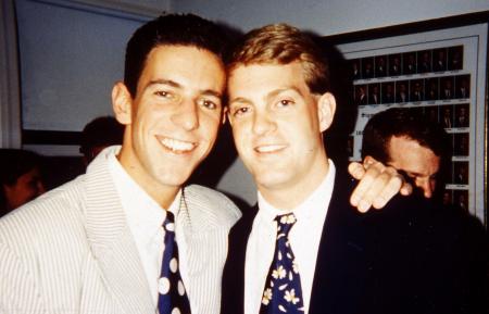 Two guys smile for a picture, c.1995