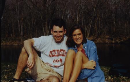 Two students outside, c.1996