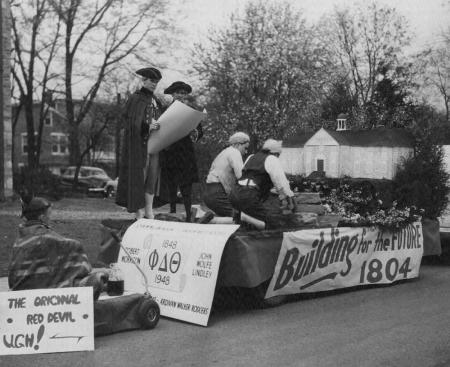 Phi Delta Theta, "Building for the Future-1804" Float, 1948